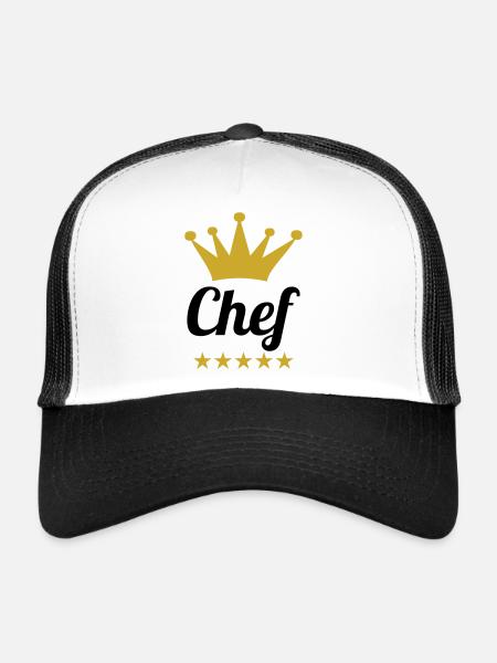 Chef Toque - Kitchen - Cook - Trucker Cap - white/black - Front