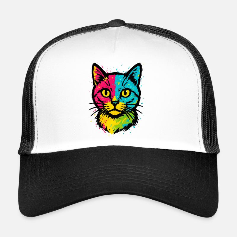Chat Pop Art - Wildstyle Splatter Graffiti Streetw Casquette trucker 