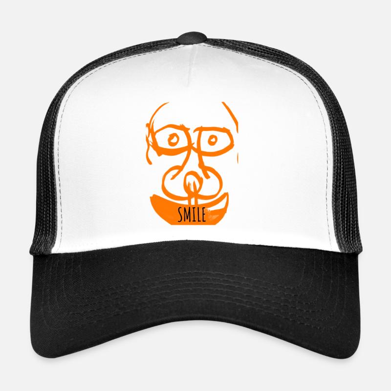 Oranges Doodle-Lächeln Trucker Cap
