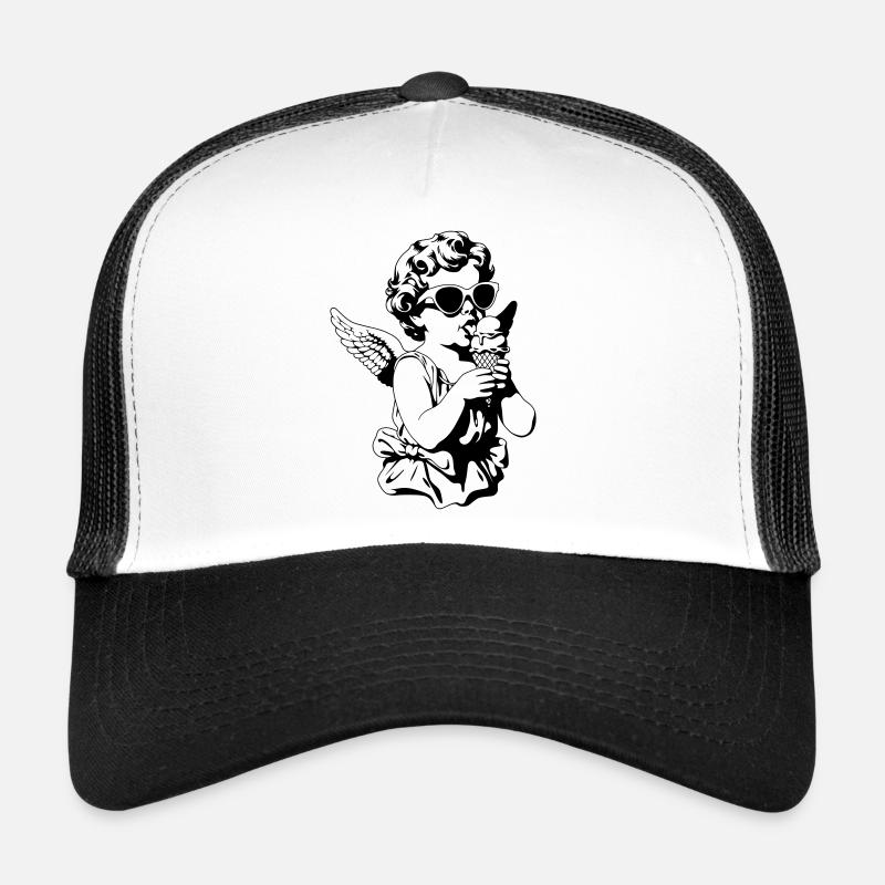 Cooler Cherub mit Sonnenbrille und Eis Trucker Cap