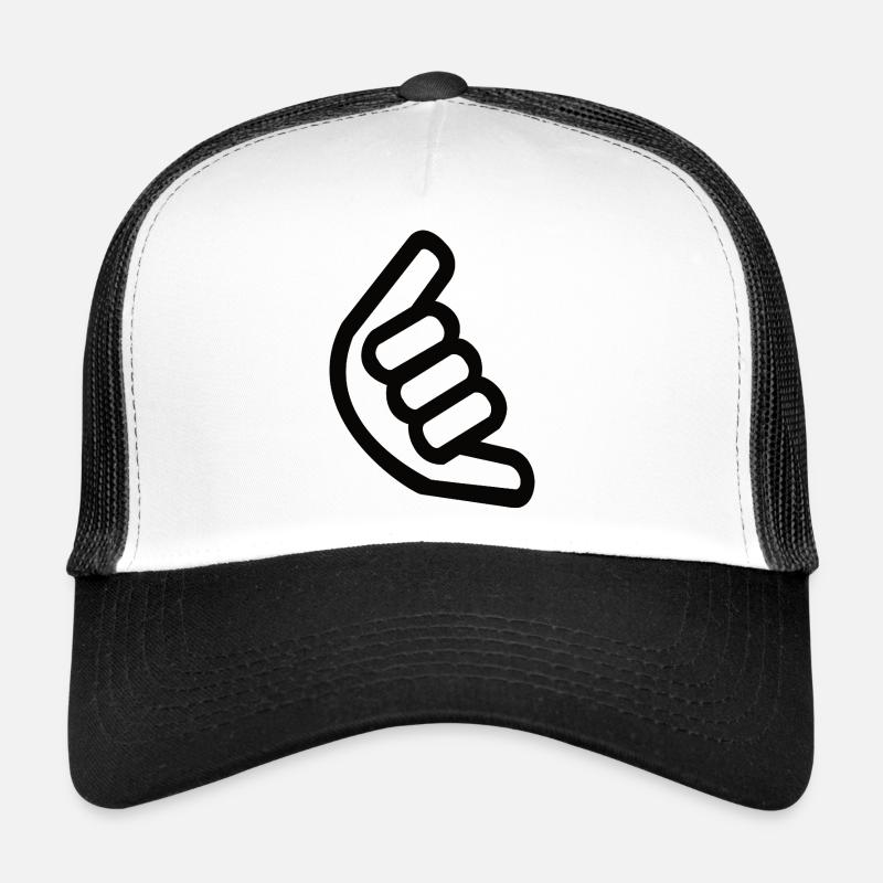 Shaka Handzeichen – Surfer Sign - Trucker Cap - Weiß/Schwarz