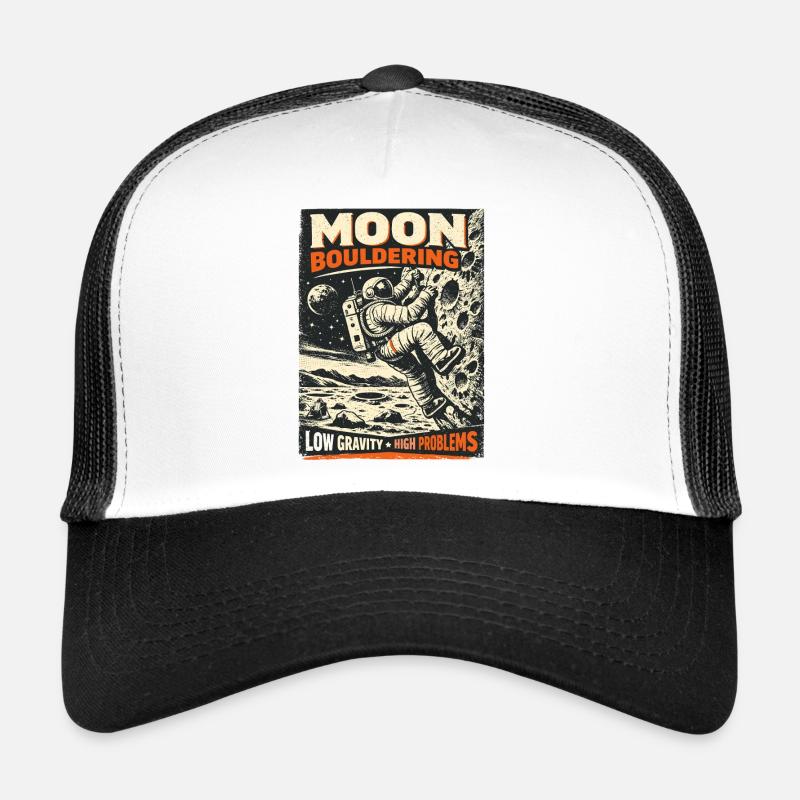 Bloc lunaire : conception vintage d’escalade d’astronaute Casquette trucker 
