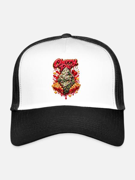 Cherry Pie Graffiti Print - Casquette trucker  - blanc/noir - Devant