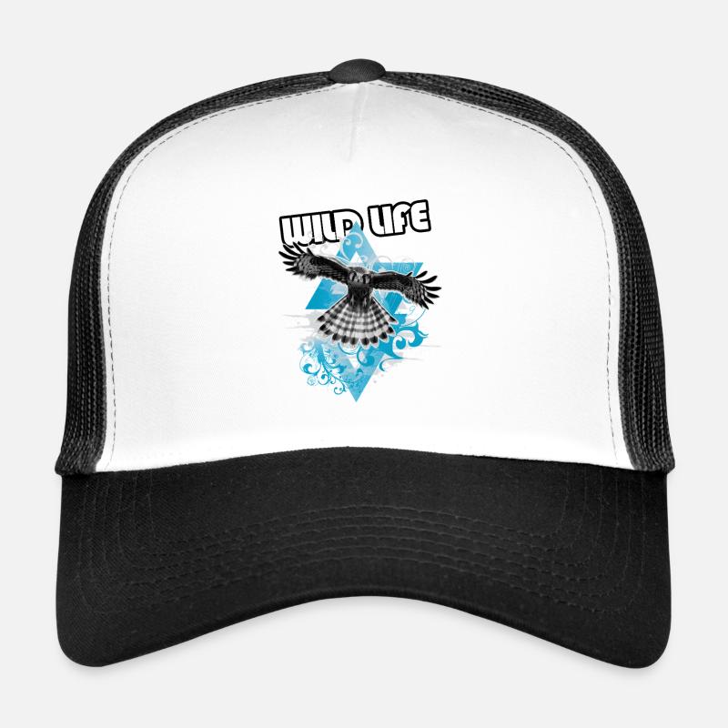 Aigle Libre et Graphique - Casquette trucker - blanc/noir