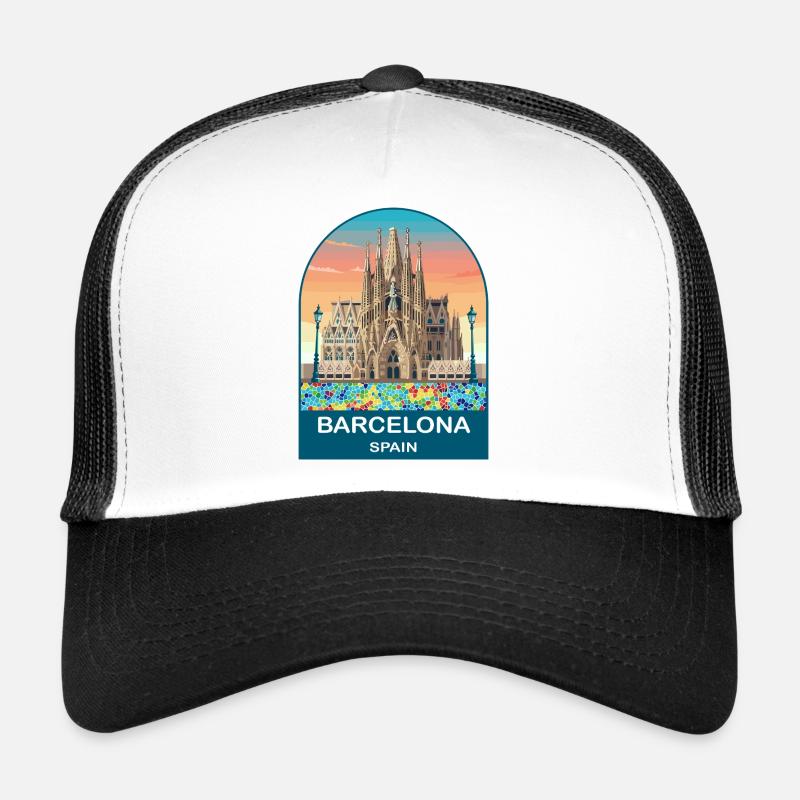 Affiche de voyage vintage de Barcelone, Espagne Casquette trucker 