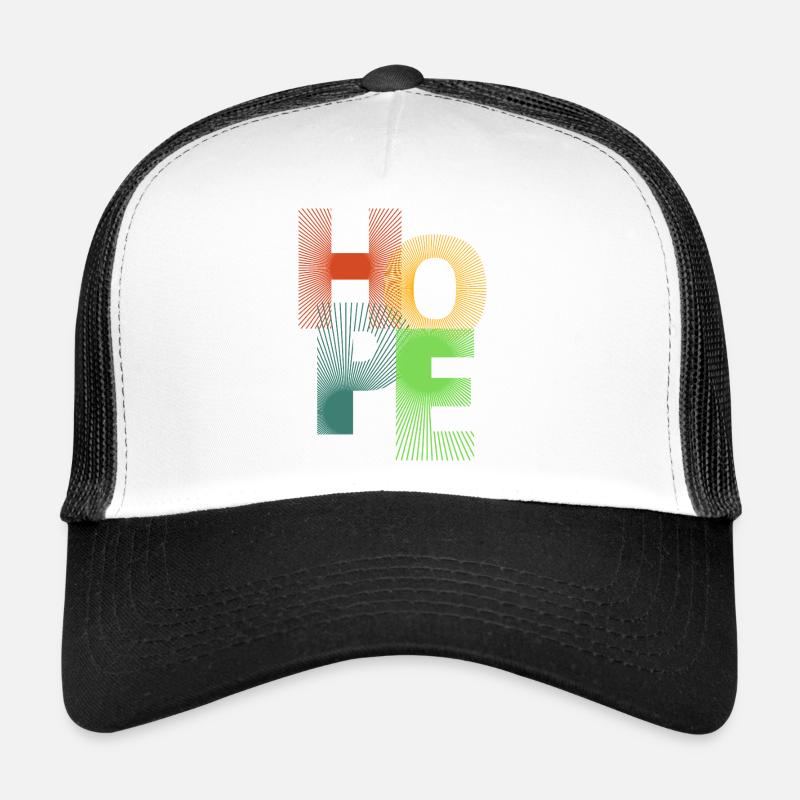 Hoffnung in farbigen Strahlen - Trucker Cap - Weiß/Schwarz