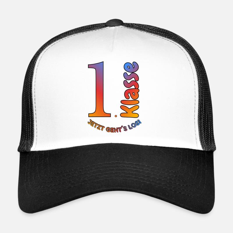 1. Klasse - Jetzt geht´s los! Einschulung - Trucker Cap - Weiß/Schwarz