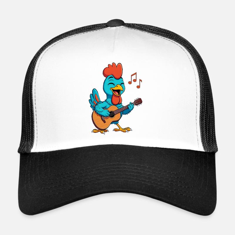 Chicken Playing Guitar Trucker Cap