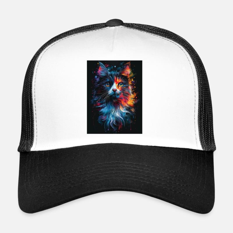 Cat_01 - Casquette trucker  - blanc/noir