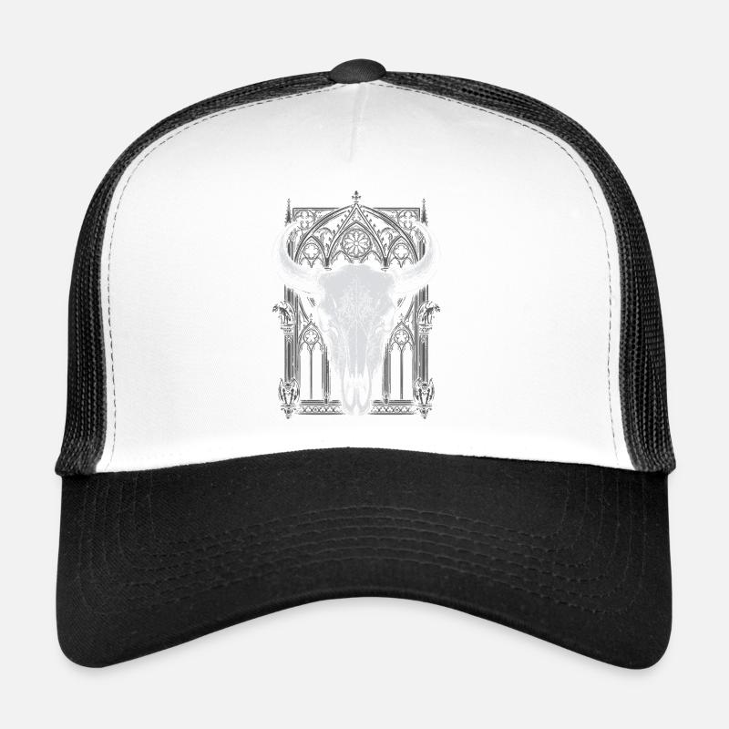 Gothic Bull Skull Crest Trucker Cap
