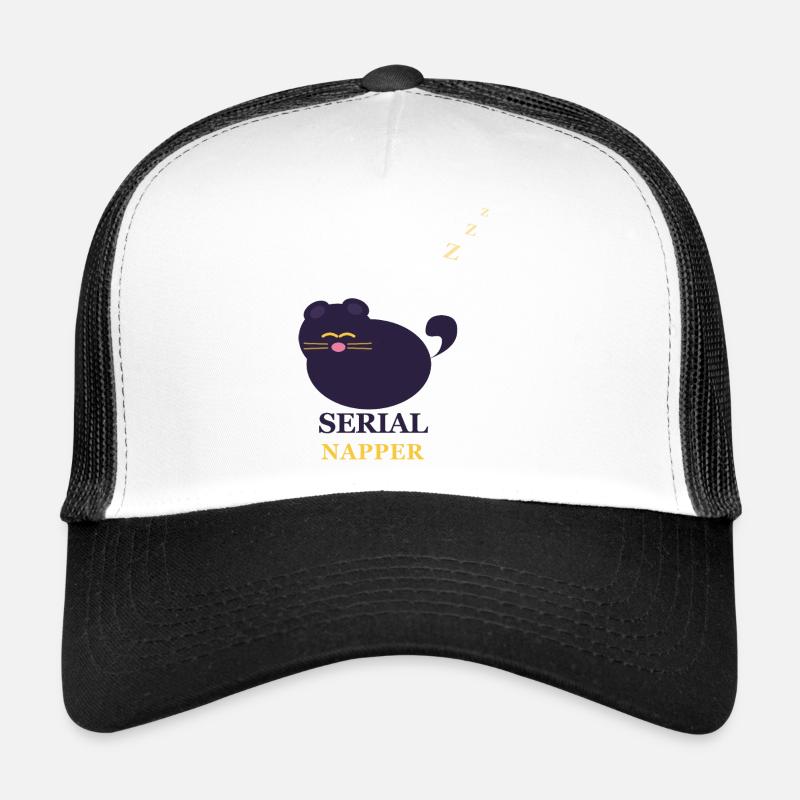 Serial Napper Cat - Trucker Cap - white/black