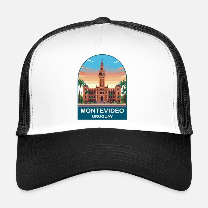 Affiche de voyage du Palacio Salvo Montevideo Uruguay Casquette trucker 