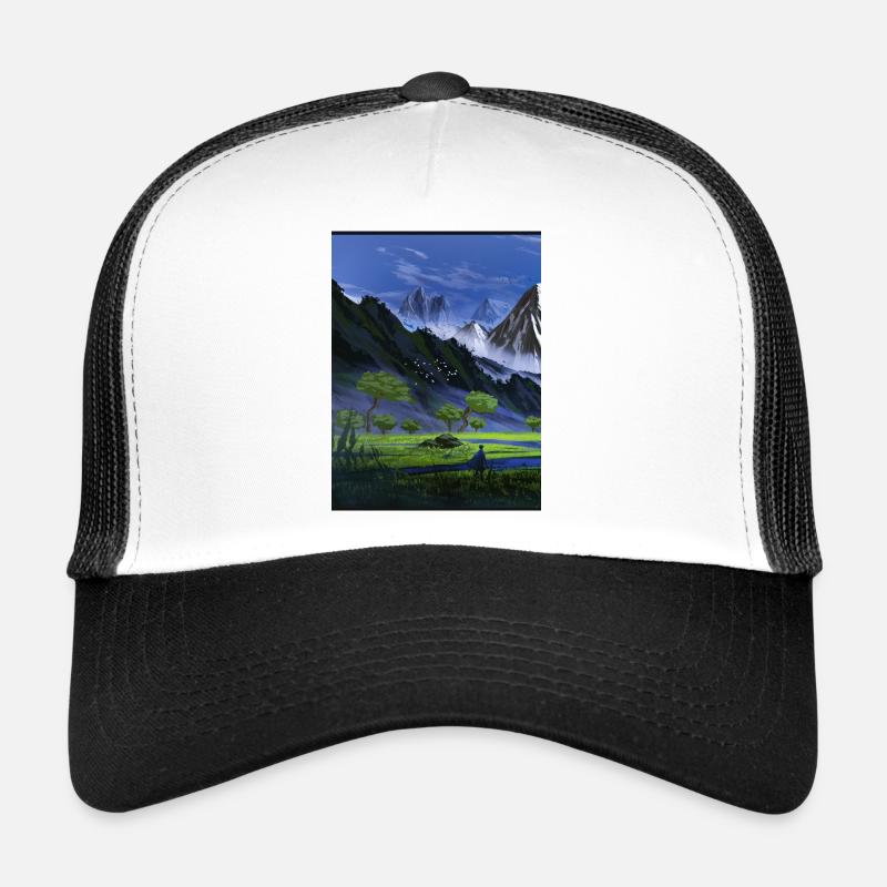 Alpine Valley & Blue Mountains - Trucker Cap - white/black