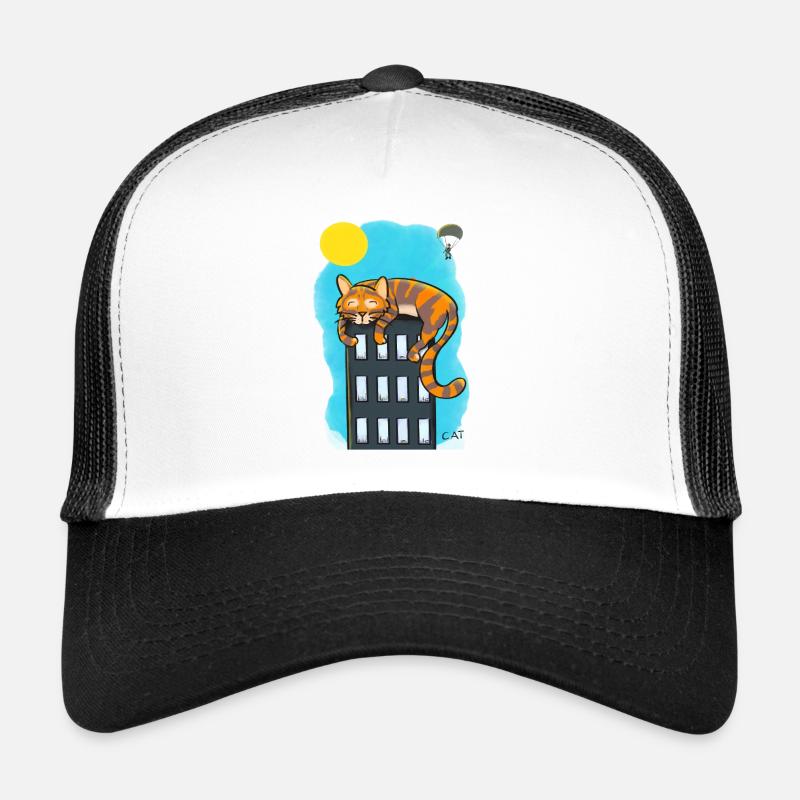 Chat sur gratte-ciel Casquette trucker 