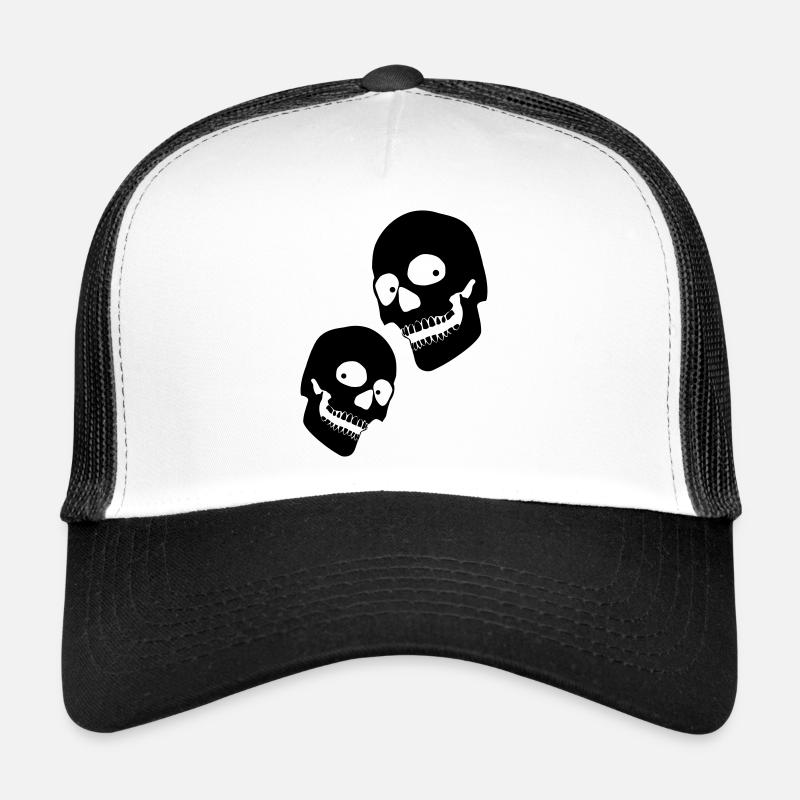 twoskulls1 - Casquette trucker  - blanc/noir