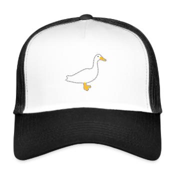 Stylische Ente „Ente Ente Ente Ente“ - Trucker Cap - Weiß/Schwarz - Vorne