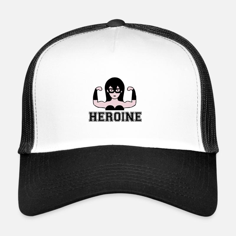 Heroine Heldin Cartoon Comic Power - Trucker Cap - Weiß/Schwarz