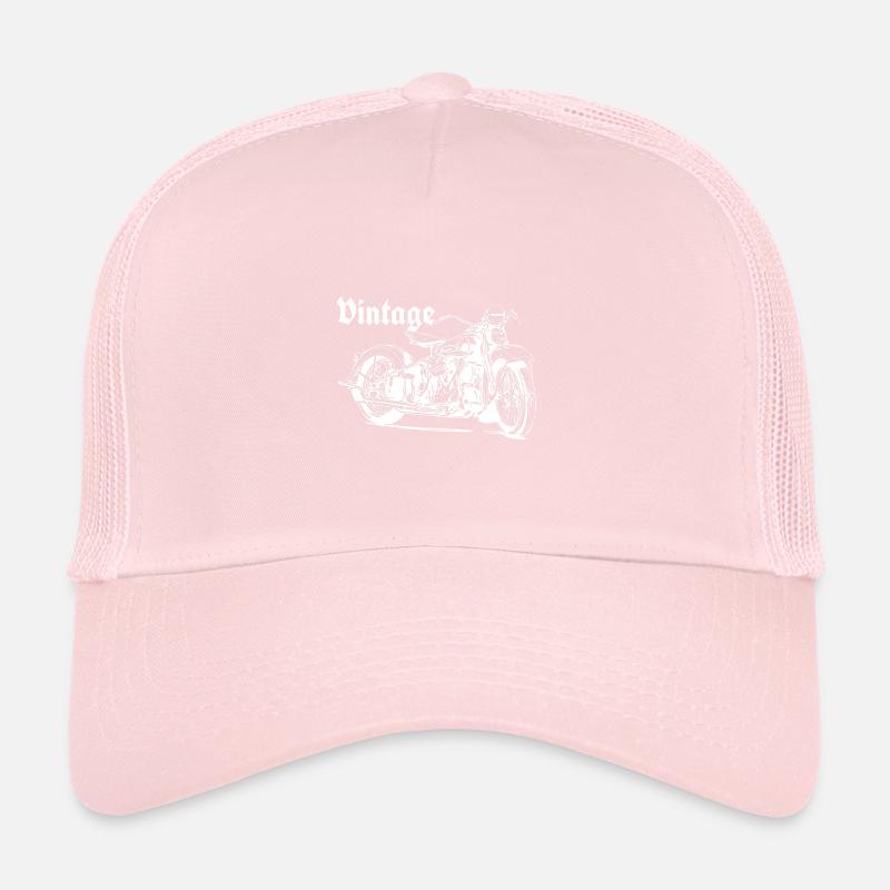 Vintage Motorrad weiß Trucker Cap