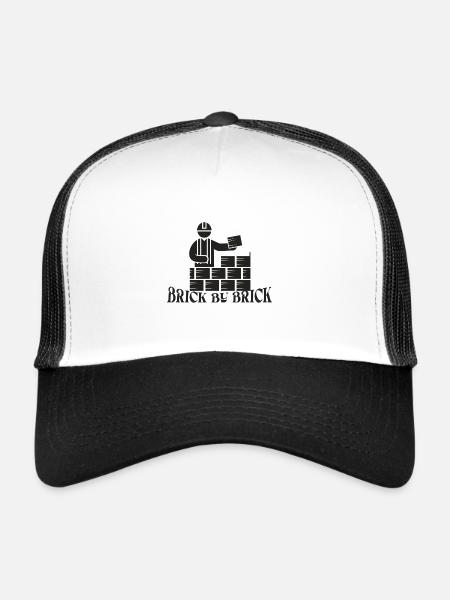 Brick by Brick - Meme Saying - Trucker Cap - white/black - Front