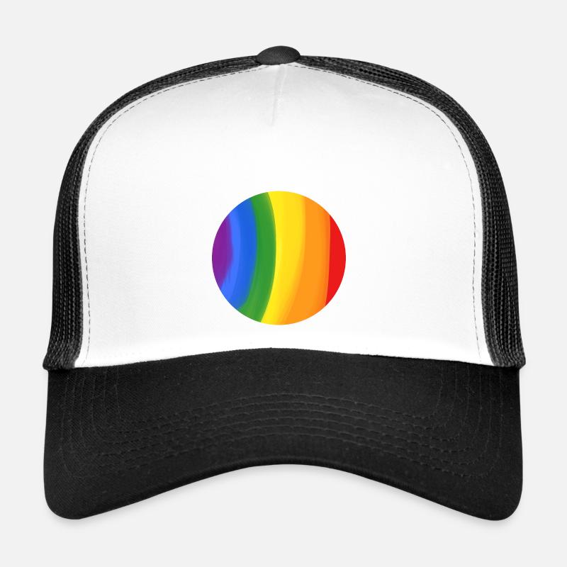Couleurs de l’arc-en-ciel attrapé dans un cercle - Casquette trucker  - blanc/noir