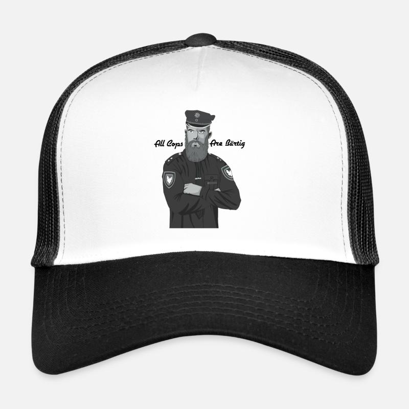 Bärtig Cop - Trucker Cap - Weiß/Schwarz