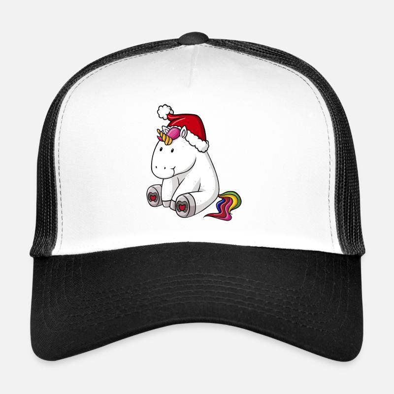 Weihnachts Einhorn - Trucker Cap - Weiß/Schwarz