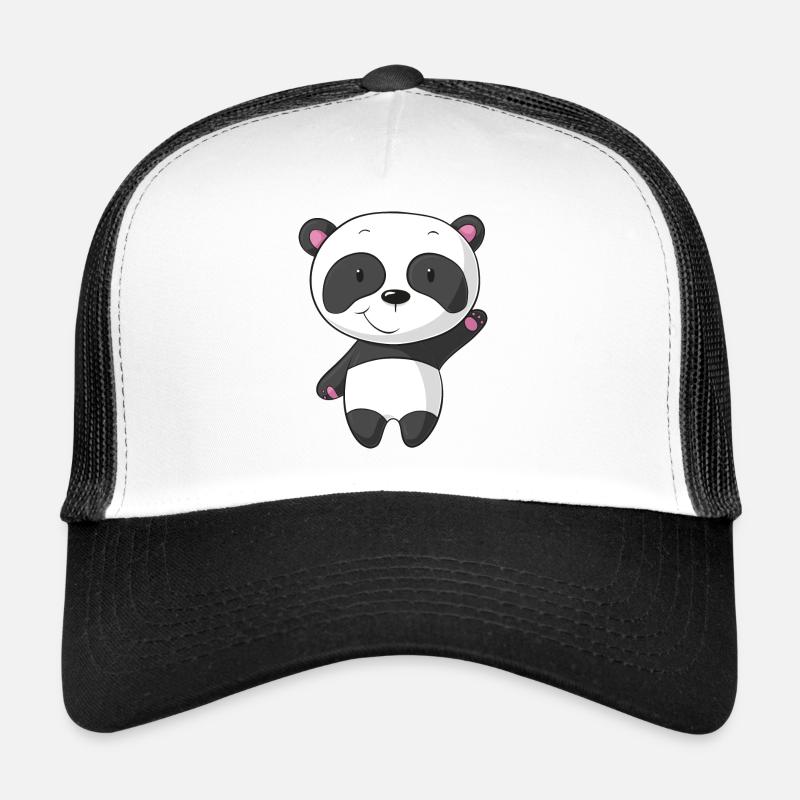 Santander ondulant Comic Panda - Casquette trucker  - blanc/noir