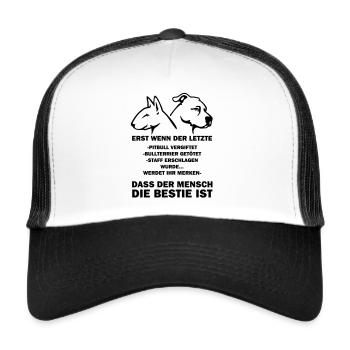 351 Man is the beast uni - Trucker Cap - white/black - Front