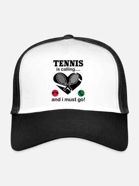 Tennis Is Calling And I Must Go - Trucker Cap - white/black - Front