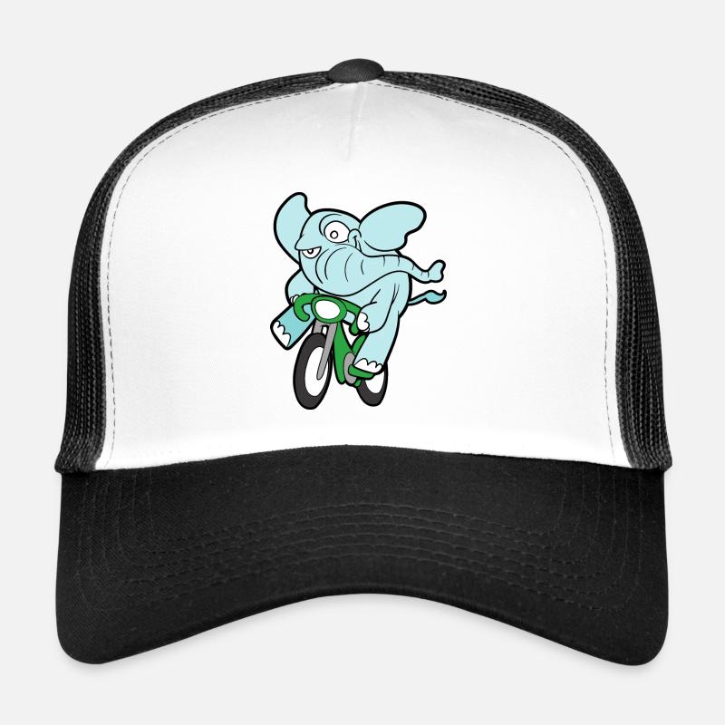 Éléphant drôle drôle mignon - Casquette trucker  - blanc/noir