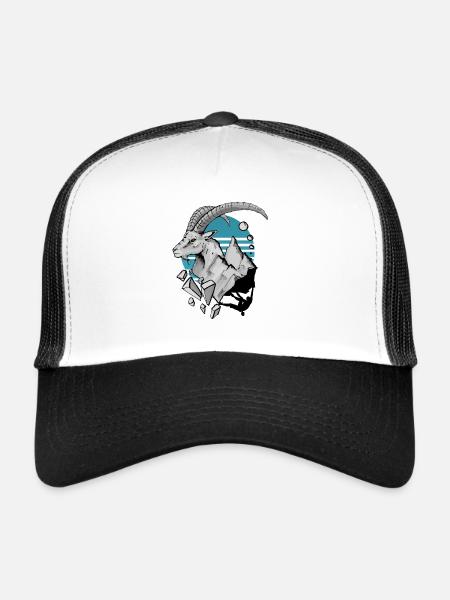 Capricorn Mountains Climbing Climbing Shirt - Trucker Cap - white/black - Front