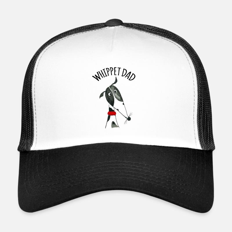Whippet Dad black and white - Trucker Cap - Weiß/Schwarz