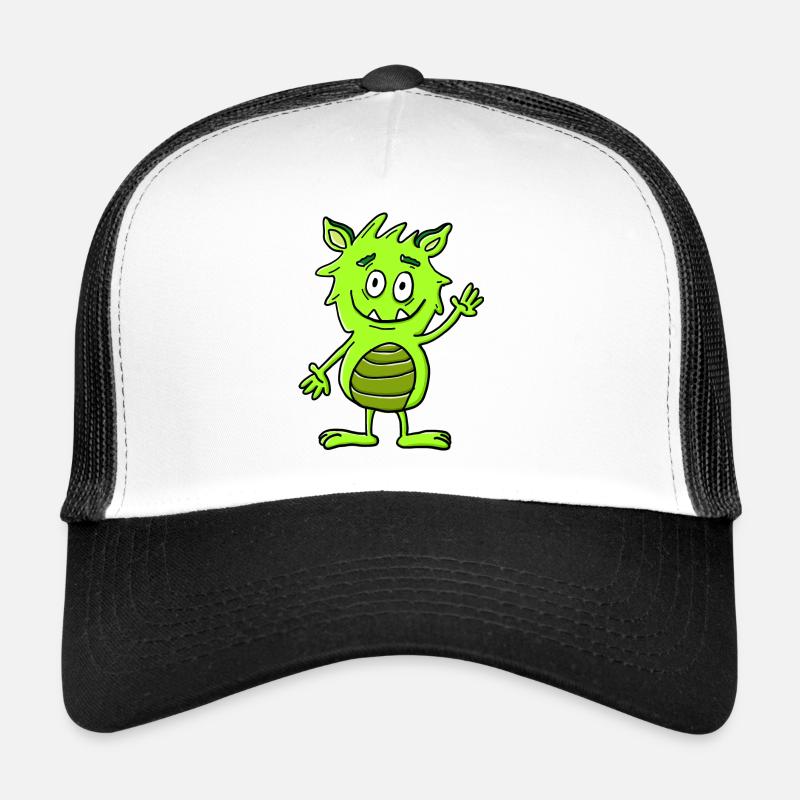 Monster - Trucker Cap - Weiß/Schwarz