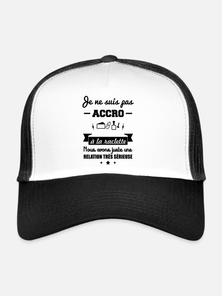 pas accro à la raclette - Casquette trucker - blanc/noir