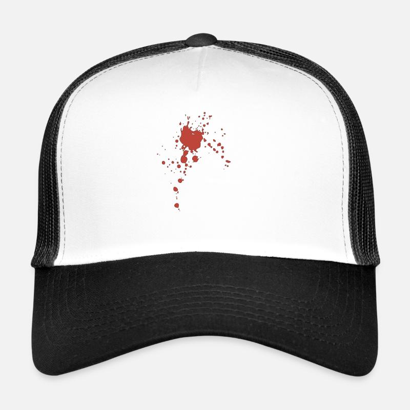 Blut Spritzer Klecks Flecken - Trucker Cap - Weiß/Schwarz