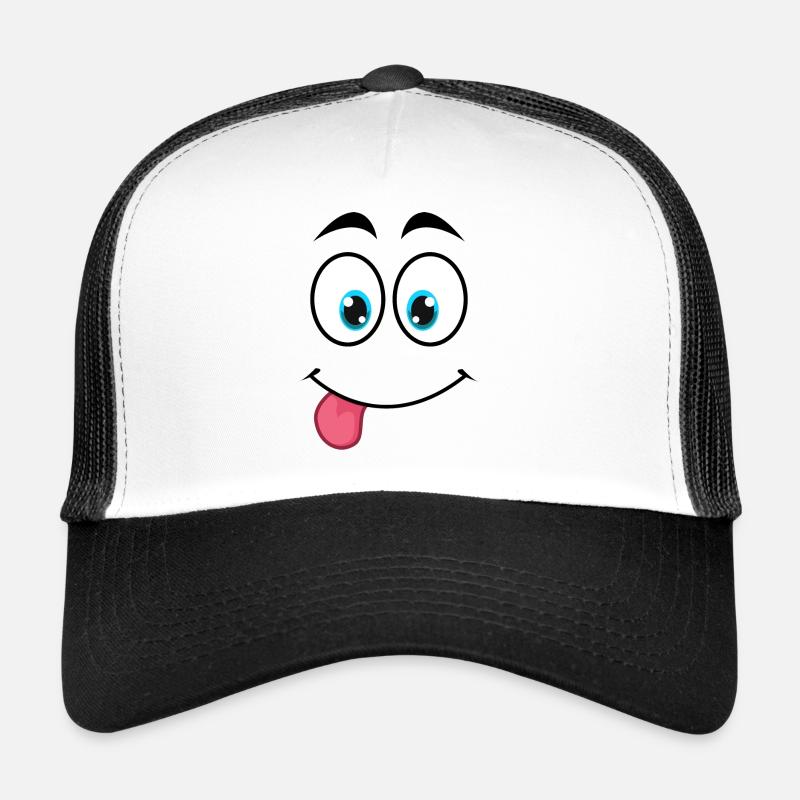 karneval gesicht-lustig-geschenk-witzig - Trucker Cap - Weiß/Schwarz