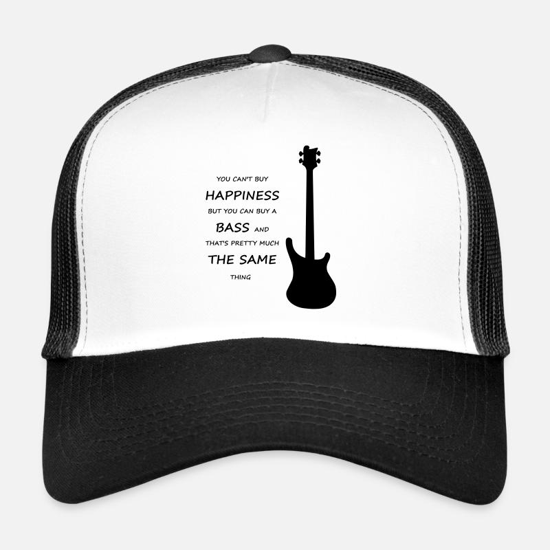 Cadeau de passe-temps pour instrument de basse - Casquette trucker  - blanc/noir
