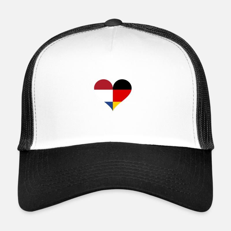 Germany and the Netherlands Heart Trucker Cap