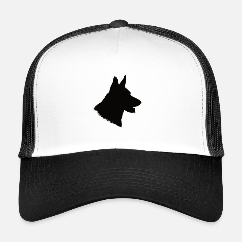 Hundekopf Schäferhund - Trucker Cap - Weiß/Schwarz