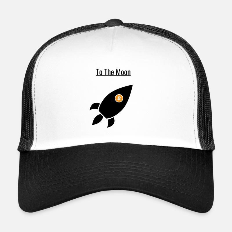 Bitcoin To The Moon Rocket - Casquette trucker  - blanc/noir
