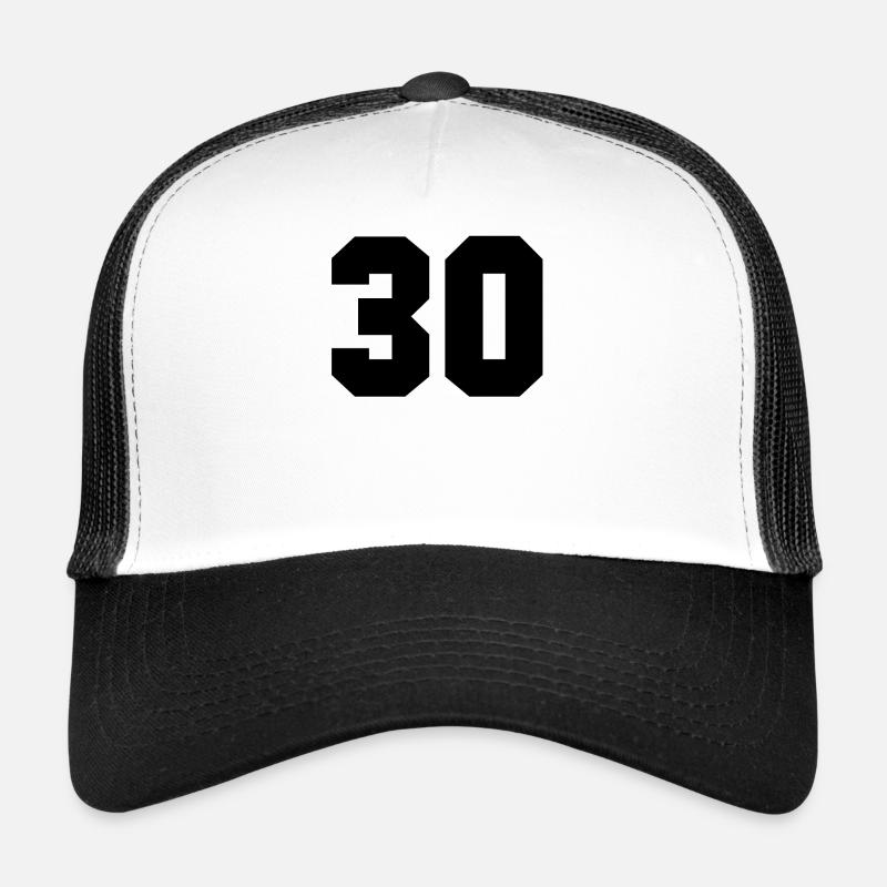 30 - Number 30 - Trucker Cap - white/black