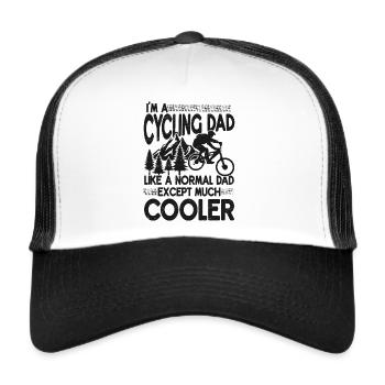 Mountainbike Mountainbiker Fahrrad Papa - Trucker Cap - Weiß/Schwarz - Vorne