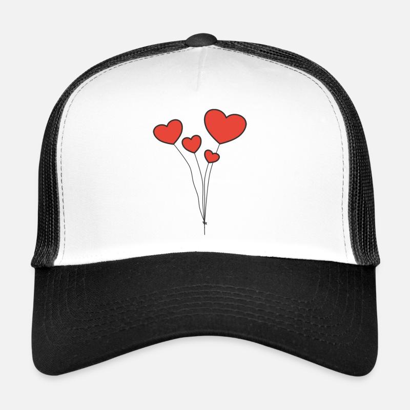 Herzen Luftballons - Trucker Cap - Weiß/Schwarz