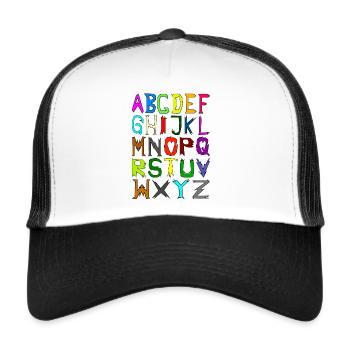 The funny ABC - Alphabet from A-Z - Back to school - Trucker Cap - white/black - Front
