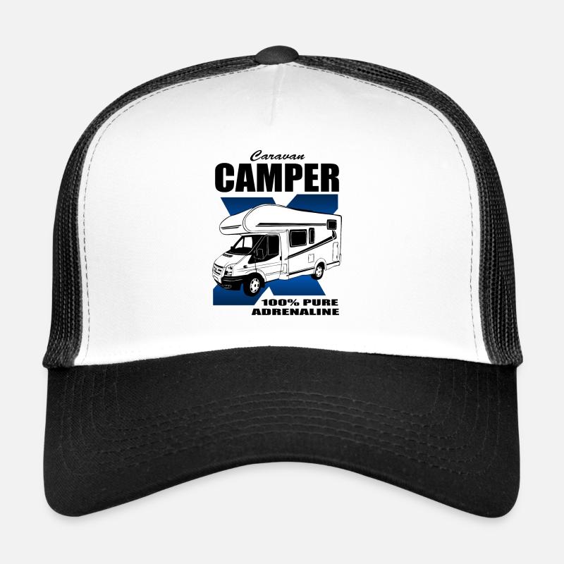 Wohnmobil - Caravan - Camping - Camper - Trucker Cap - Weiß/Schwarz