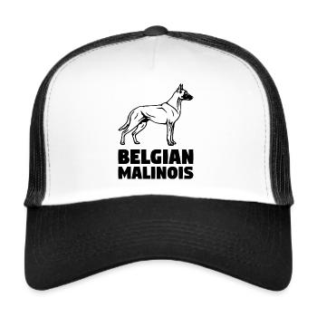 Malinois stehend - Trucker Cap - Weiß/Schwarz - Vorne