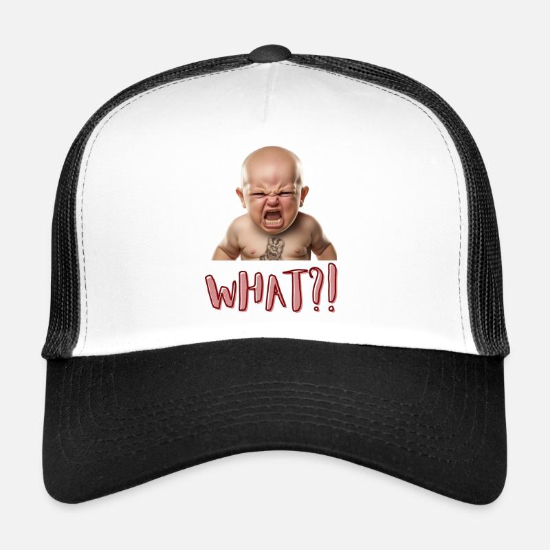 What?! - Trucker Cap - white/black