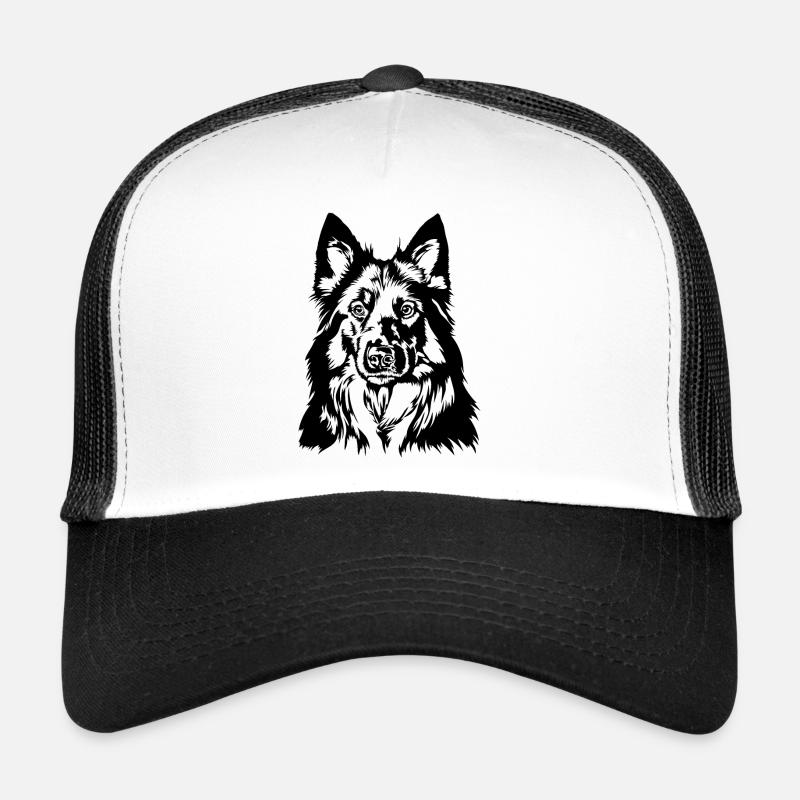 Bohemian Shepherd Portrait German Shepherd Wilsigns Trucker Cap