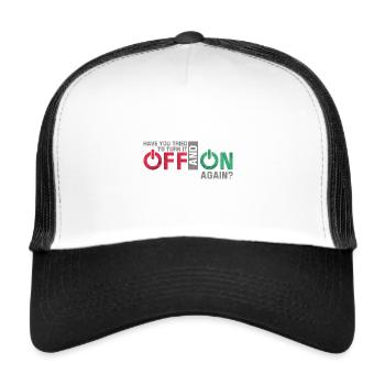 Computer Nerd Computer Scientist Repair Funny Geek - Trucker Cap - white/black - Front