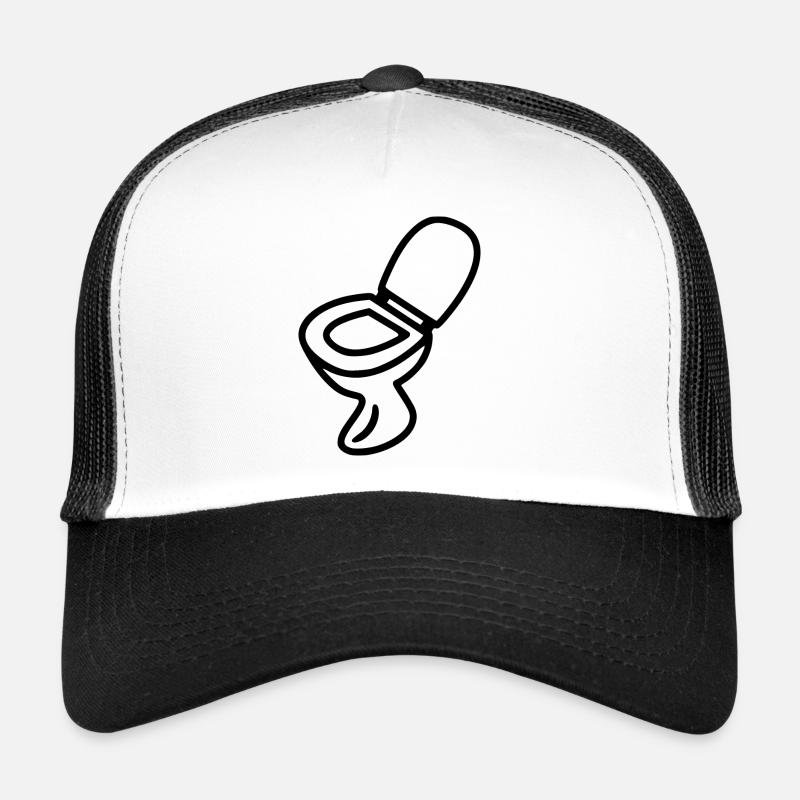 Toilette Klo Design WC Schwarz Trucker Cap